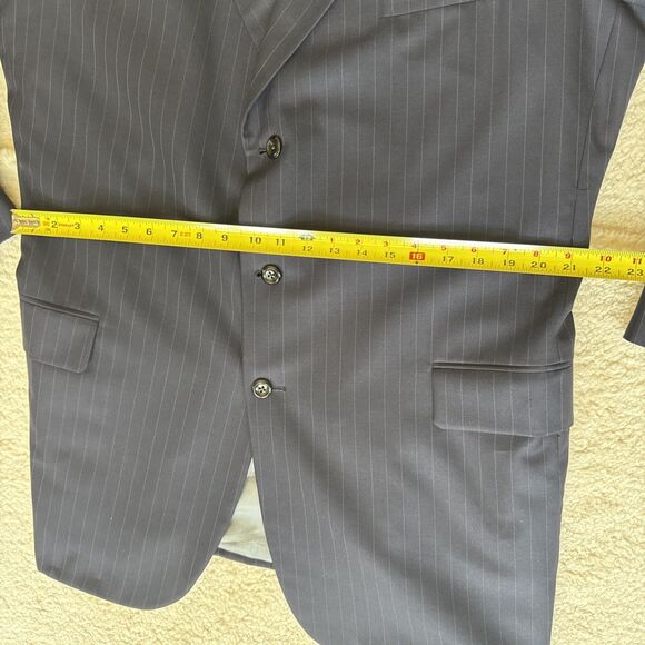 Holland and Sherry Navy Pin Stripe Blazer Jacket Mens 48L - Picture 5 of 14